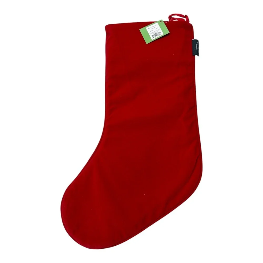Kate Spade New York Holiday Party cotton stocking Cat & Dog NEW